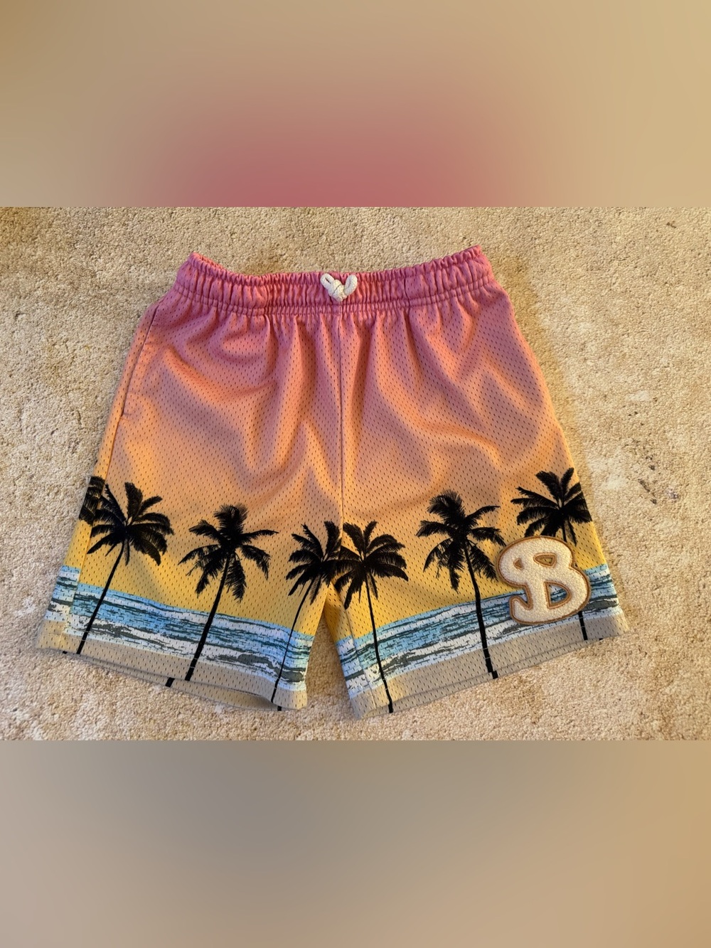 Bucketsquad BKTSQD Sunset Beach Mesh Basketball Shorts YXL 9-10 🌅 🏝️ ☀️